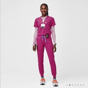 FIGS technical collection scrubs, sz lg, limited edition raspberry sorbet color